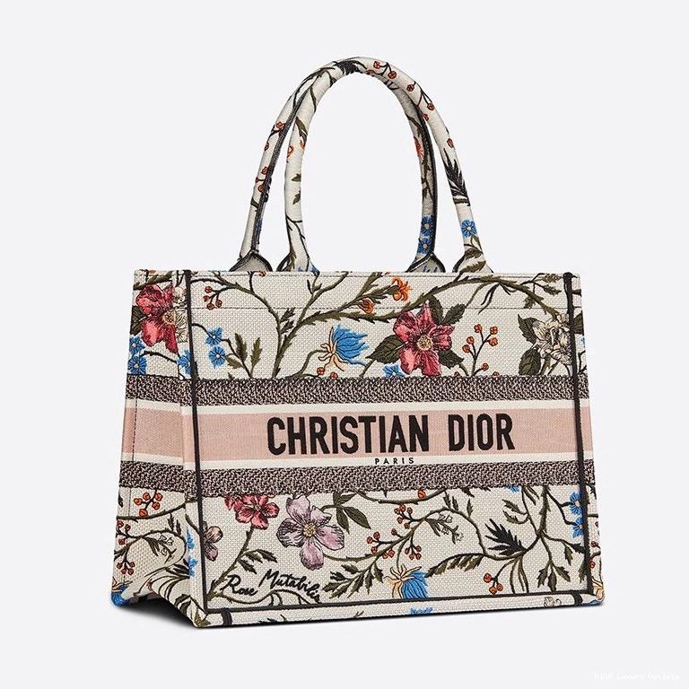 Cheap White Book Canvas Mutabilis Tote Motif Rosa Dior 0717 Luxury